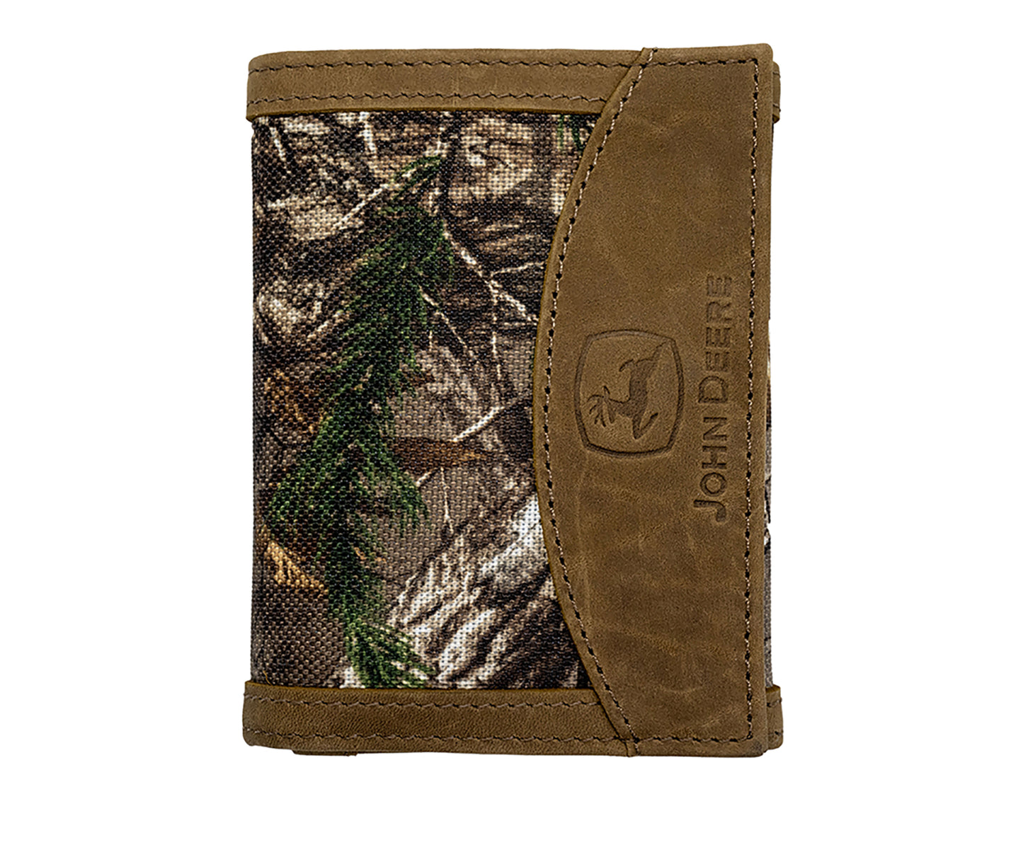 John Deere Tan & Camouflage Canvas & Leather Trifold Wallet - 4030000-957