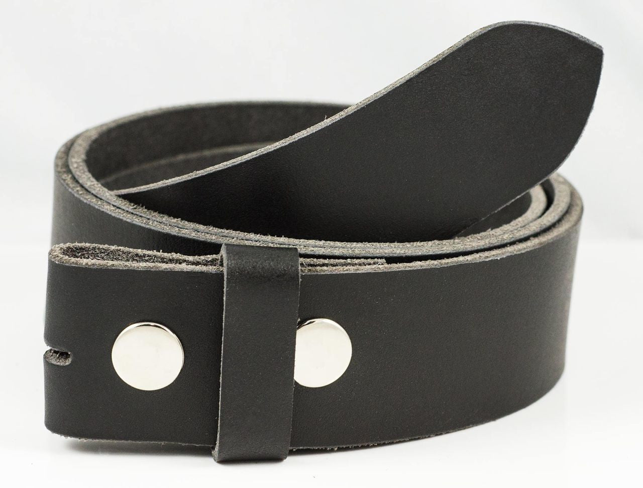 Full Grain Buffalo Solid Leather Belt - Black - TBS3201-001