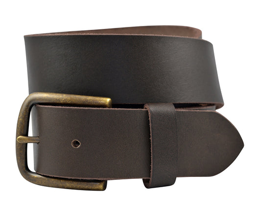 Full Grain Solid Cowhide Leather Belt - Brown - TBS3255-200