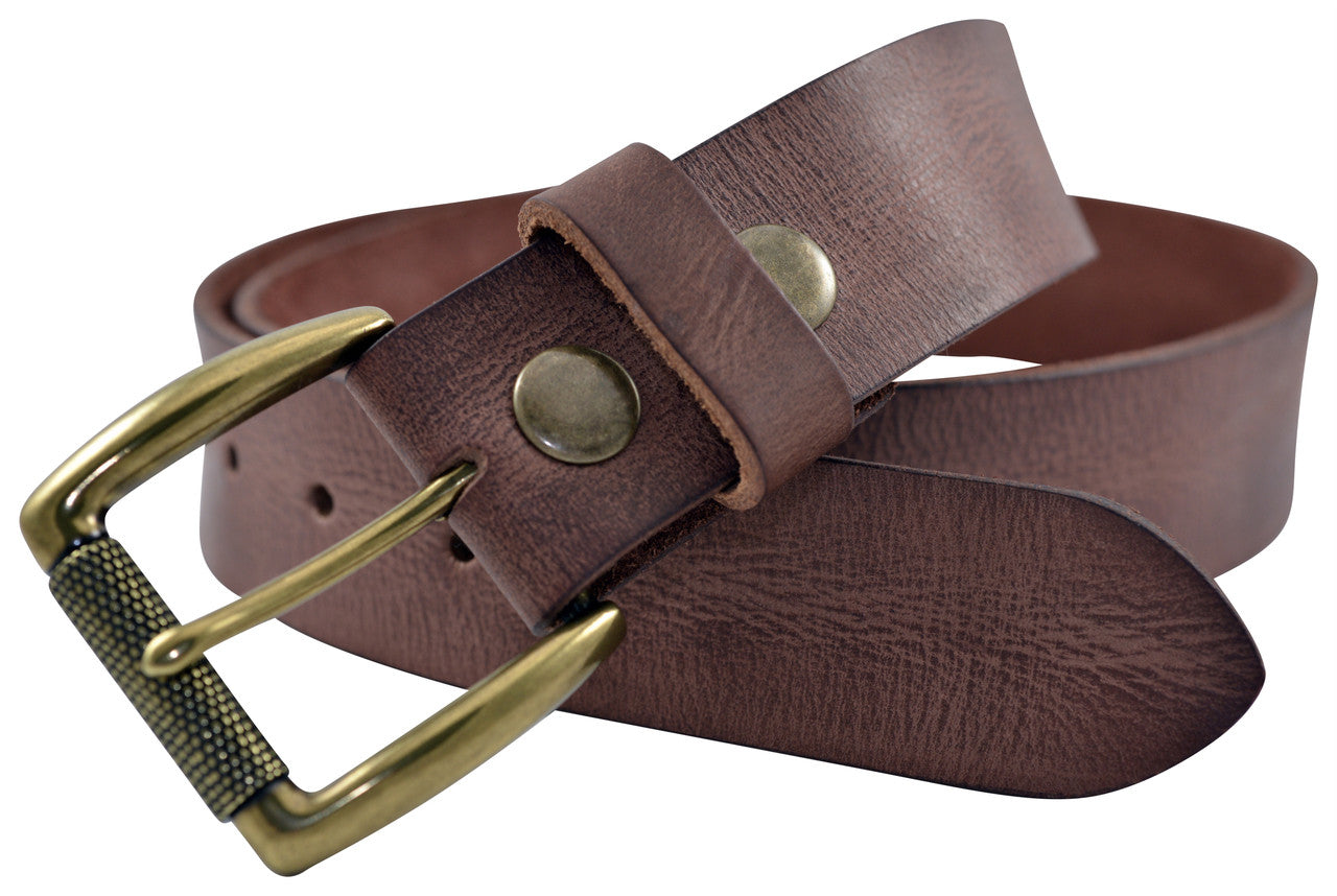 Vintage Full Grain Buffalo Leather Belt - Brown - TBS4110-200