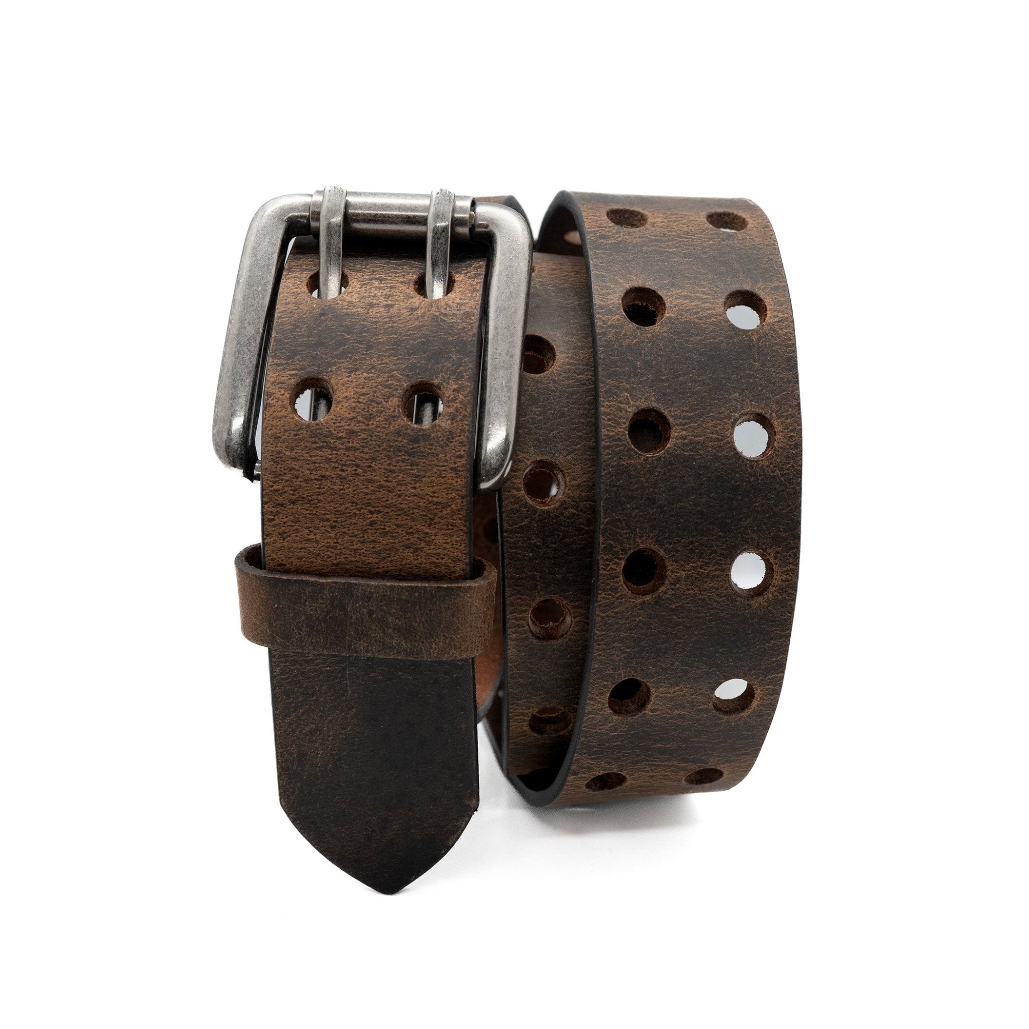 Double Prong Full Grain Leather Belt 1.5