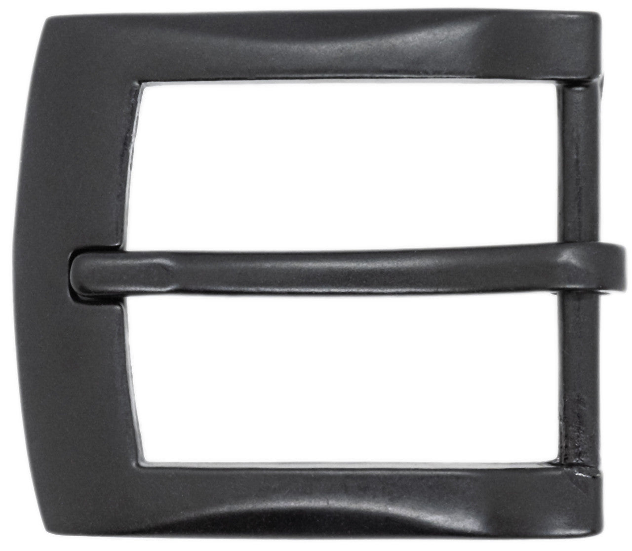 Full Grain Buffalo Solid Leather Belt Gloss Finish Black Buckle - Black - TBS3104-001