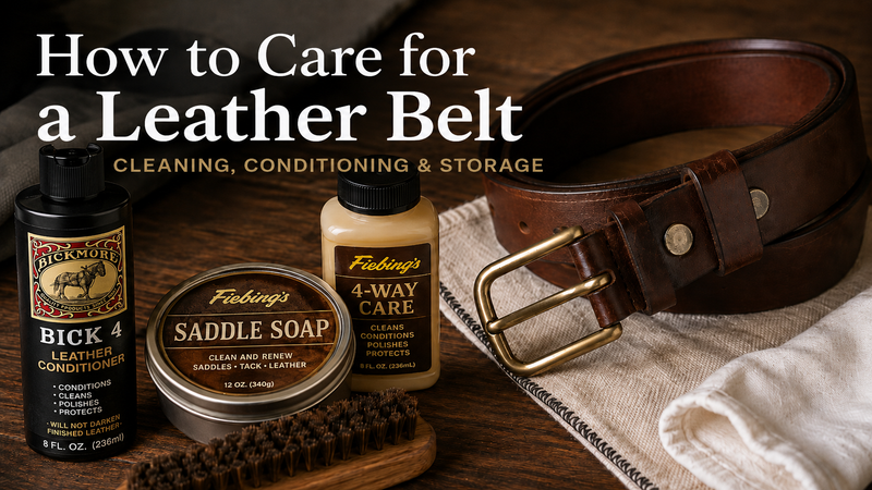 How to care for a leather belt with Bick 4, Fiebing's Saddle Soap and Fiebing's 4-Way Care