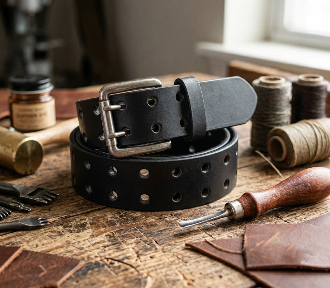 Double Prong Leather Belts - TheBeltShoppe.com