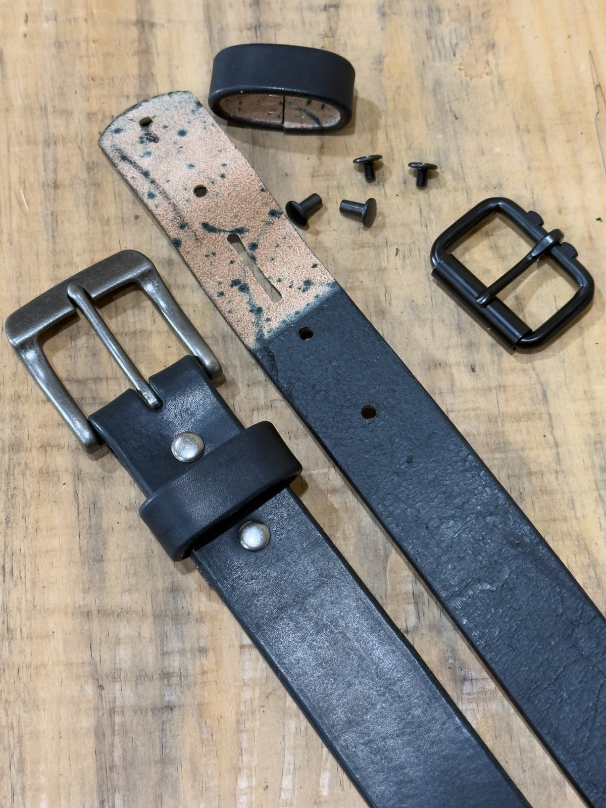 1.5" Black Harness Leather Belt – 13–14oz Extra Thick Full Grain - TheBeltShoppe.com
