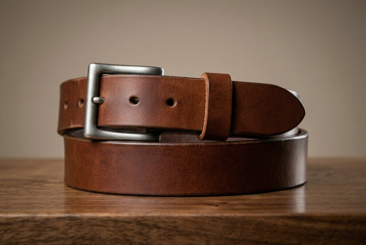 1.5" Brown Harness Leather Belt – 13–14oz Extra Thick Full Grain - TheBeltShoppe.com