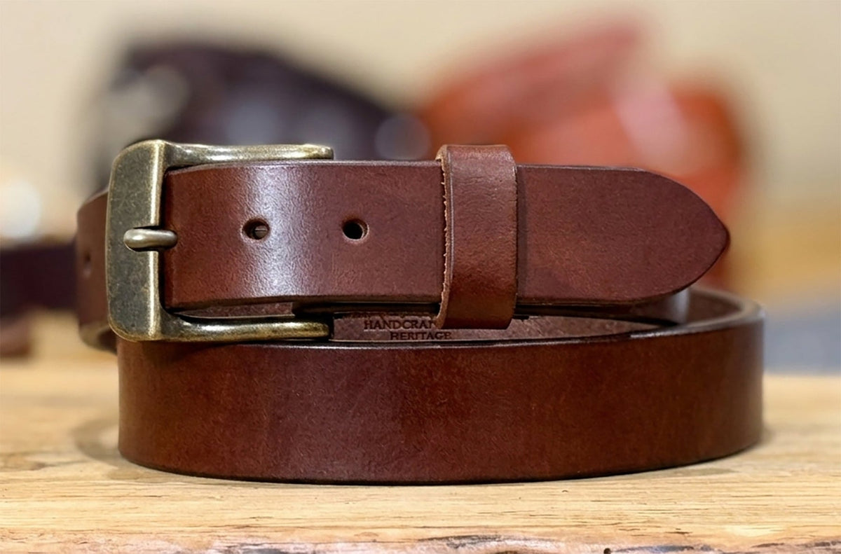 1.5" Brown Harness Leather Belt – 13–14oz Extra Thick Full Grain - TheBeltShoppe.com
