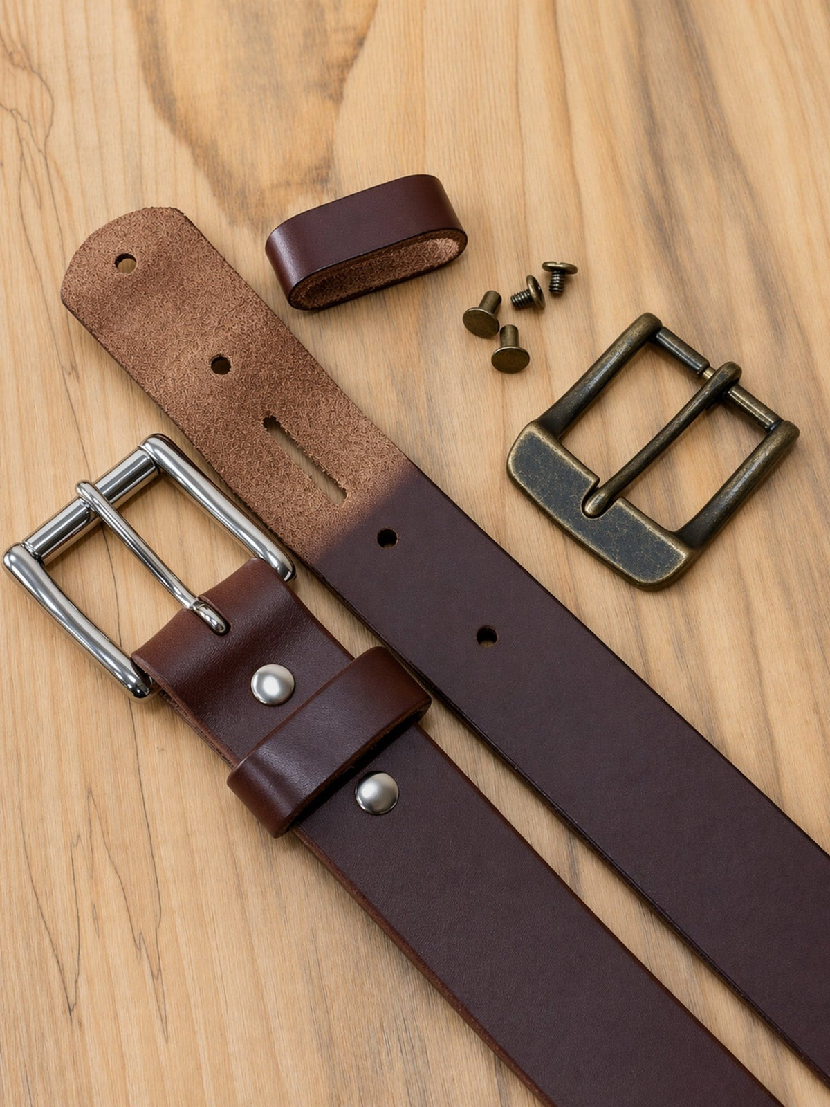 1.5" Brown Harness Leather Belt – 13–14oz Extra Thick Full Grain - TheBeltShoppe.com