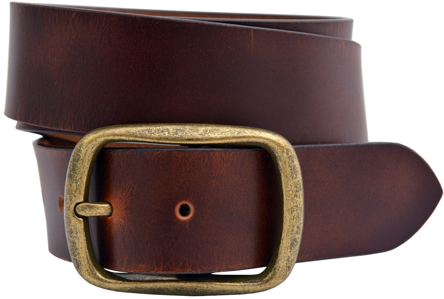 Full Grain Buffalo Leather Aniline Finish Belt - Reddish Brown - TBS3305-750