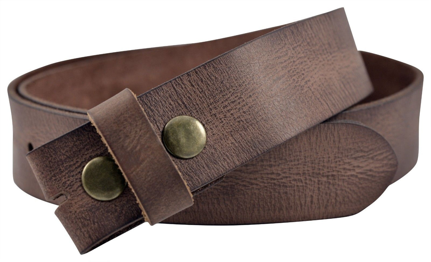 Vintage Full Grain Buffalo Leather Belt Strap - Brown