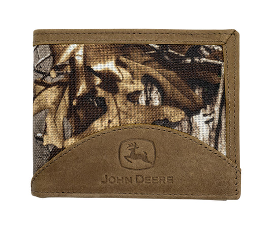 John Deere Tan & Camouflage Canvas & Leather BiFold Wallet - 4052000-957