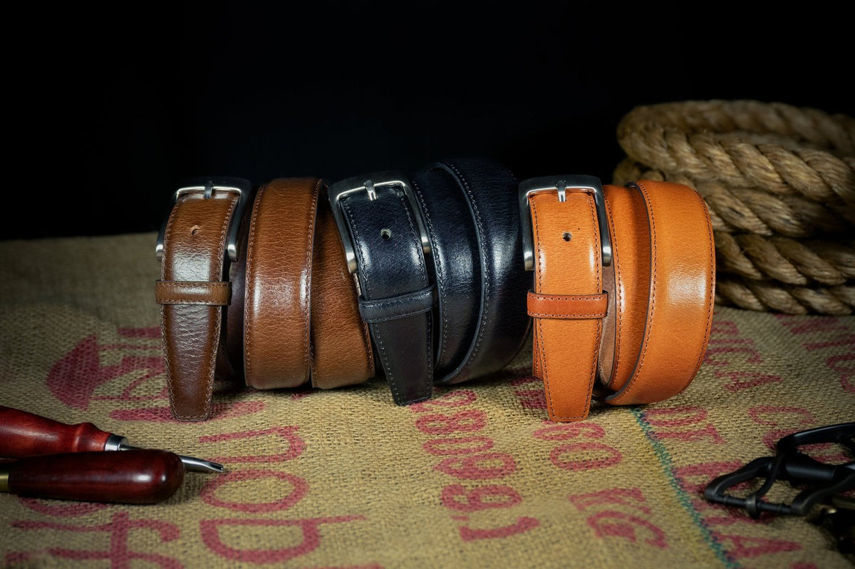 The Aspen: Smooth Finish Buffalo Leather Dress Belt - 1.25"