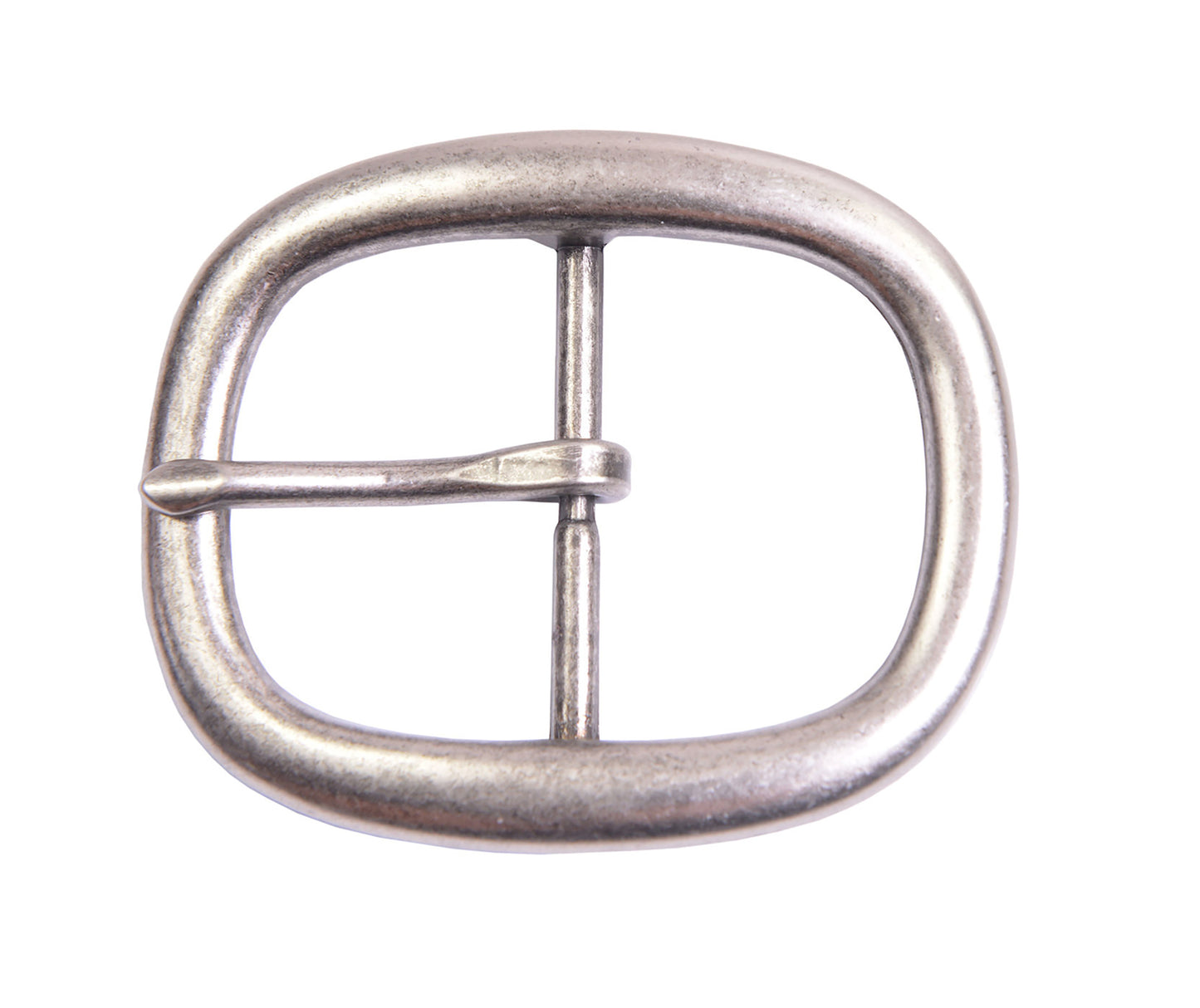TBS-P6393 Antique Silver Oval Center Bar Buckle - Fits 1.5" or 38mm Belts