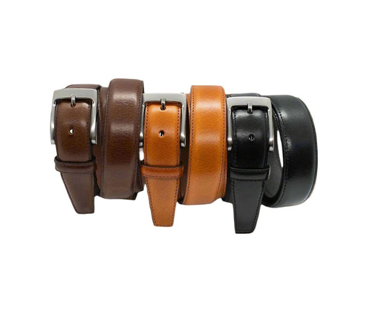 Buffalo Leather Dress Belts - 3 Colors - Tan, Black Brown