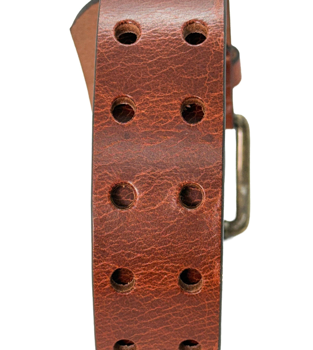 Chestnut Double Prong Leather Belt, Full Grain Buffalo - 1.5" - TheBeltShoppe.com