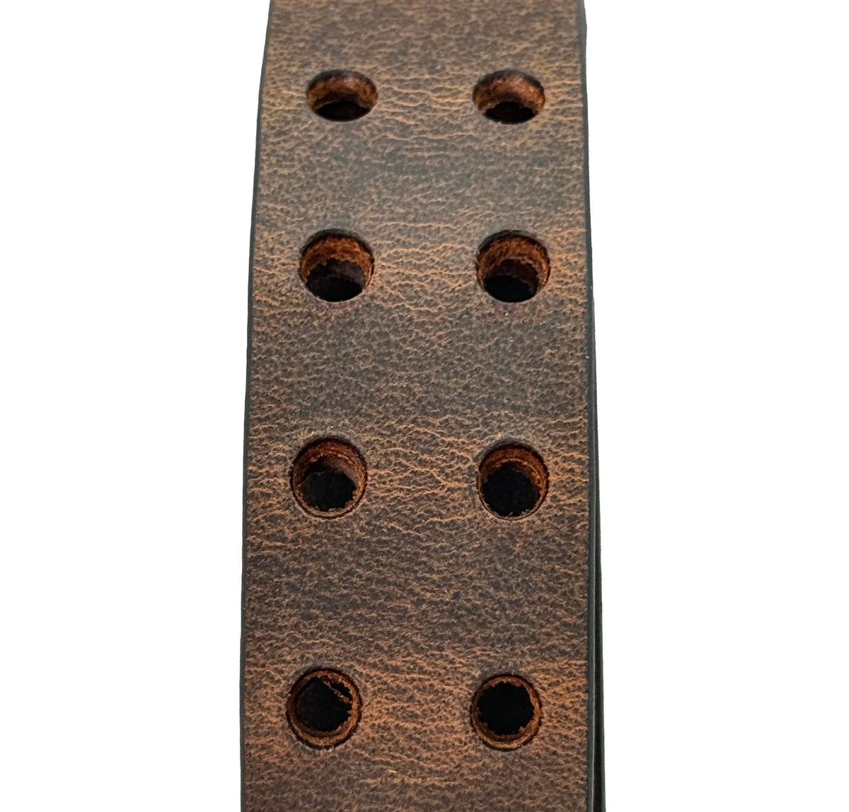 Crazy Horse Brown Double Prong Leather Belt, Full Grain Buffalo - 1.5" - TheBeltShoppe.com
