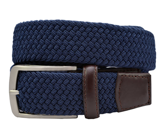 Greg Norman Men's Multi Color Braided Stretch Golf Belt Blue/Grey 44