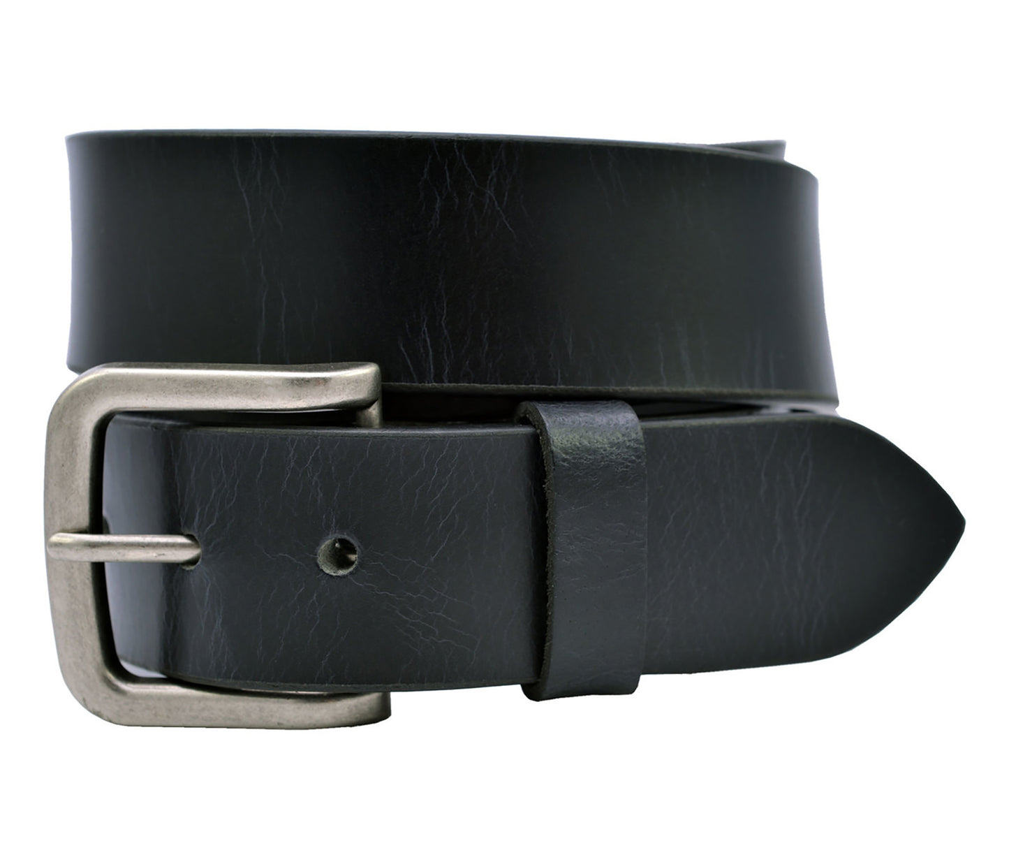 Full Grain Buffalo Leather Aniline Finish Belt - Black - TBS5525-001