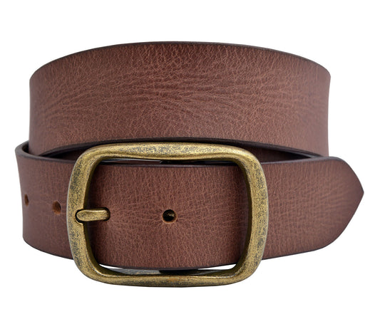 Vintage Full Grain Buffalo Leather Belt - Brown - TBS4135-200