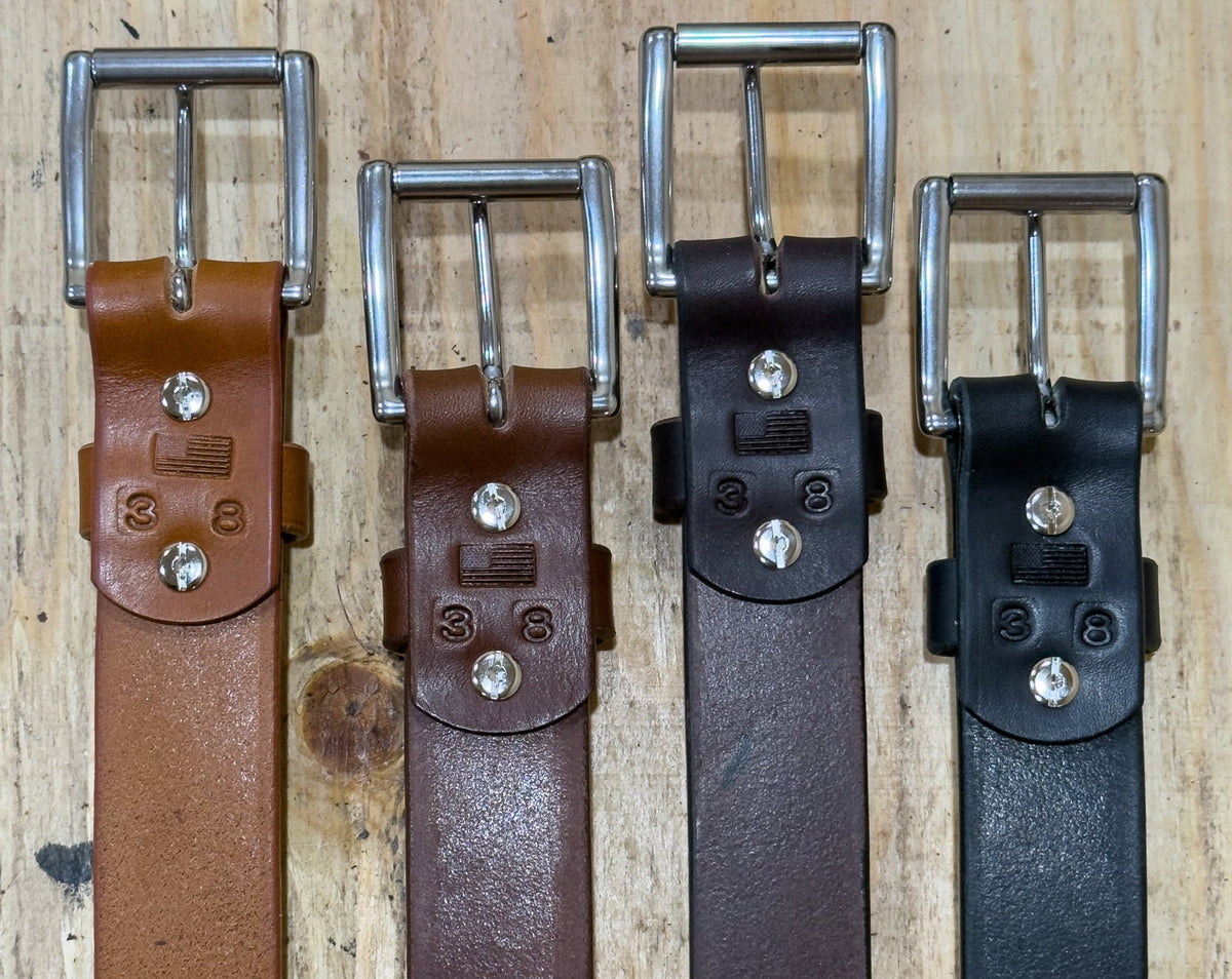 English Bridle Leather Belt – 1.5” – 12/13oz Full Grain - 4 Colors - TheBeltShoppe.com