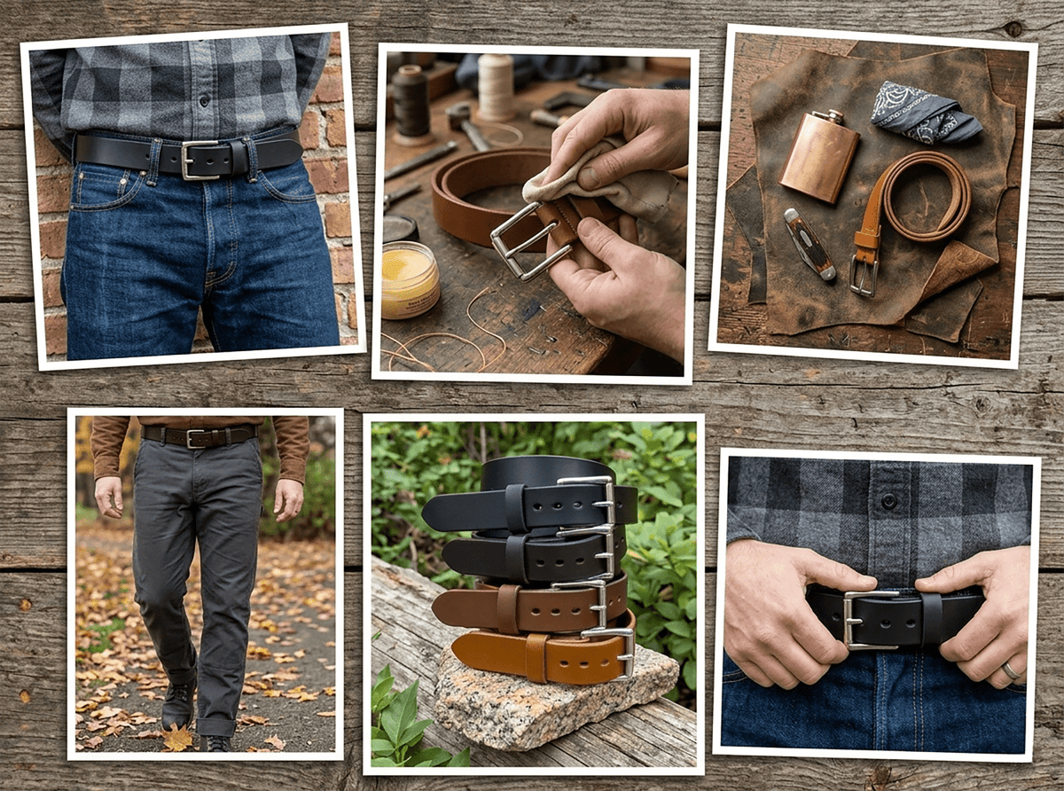 English Bridle Leather Belt – 1.5” – 12/13oz Full Grain - 4 Colors - TheBeltShoppe.com