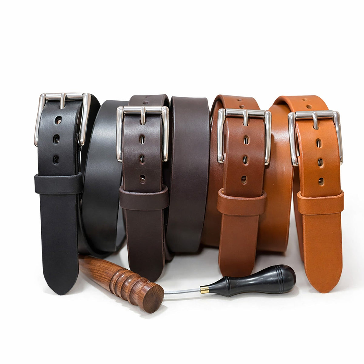 English Bridle Leather Belt – 1.5” – 12/13oz Full Grain - 4 Colors - TheBeltShoppe.com