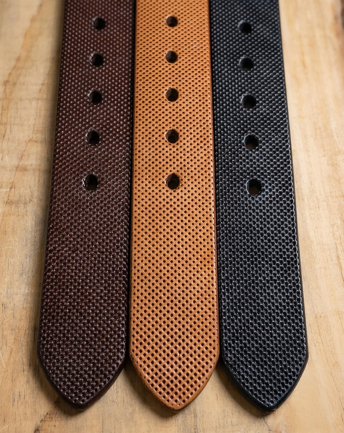Full Grain Steer Hide Leather Perforated Design Belt 1.5" - 11oz - Made in USA - TheBeltShoppe.com