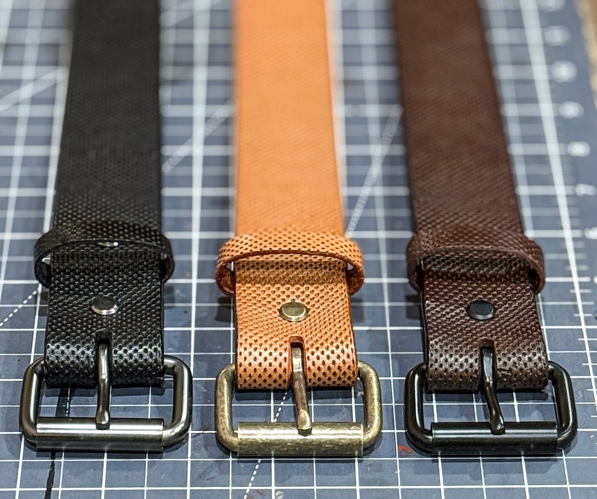Full Grain Steer Hide Leather Perforated Design Belt 1.5" - 11oz - Made in USA - TheBeltShoppe.com
