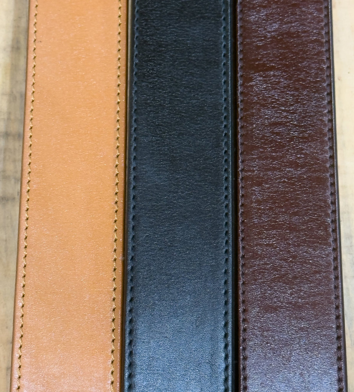 Full Grain Steer Hide Leather Stitched Edge Belt 1.5" - 11oz - Made in USA - TheBeltShoppe.com