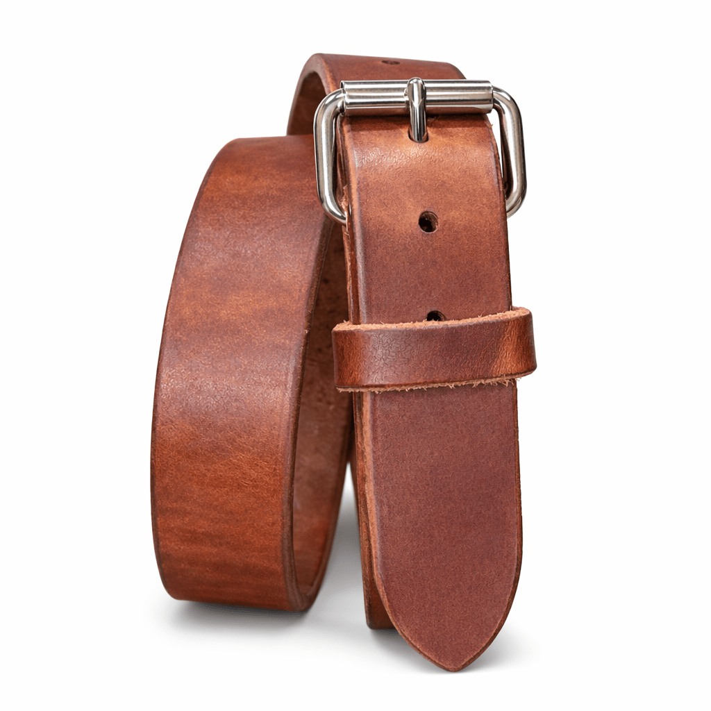 Harness Leather Belt 1.5"- Russet – 13–14oz Extra Thick - Made in USA - TheBeltShoppe.com