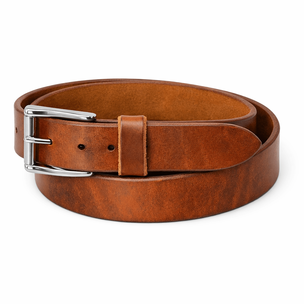 Harness Leather Belt 1.5"- Russet – 13–14oz Extra Thick - Made in USA - TheBeltShoppe.com