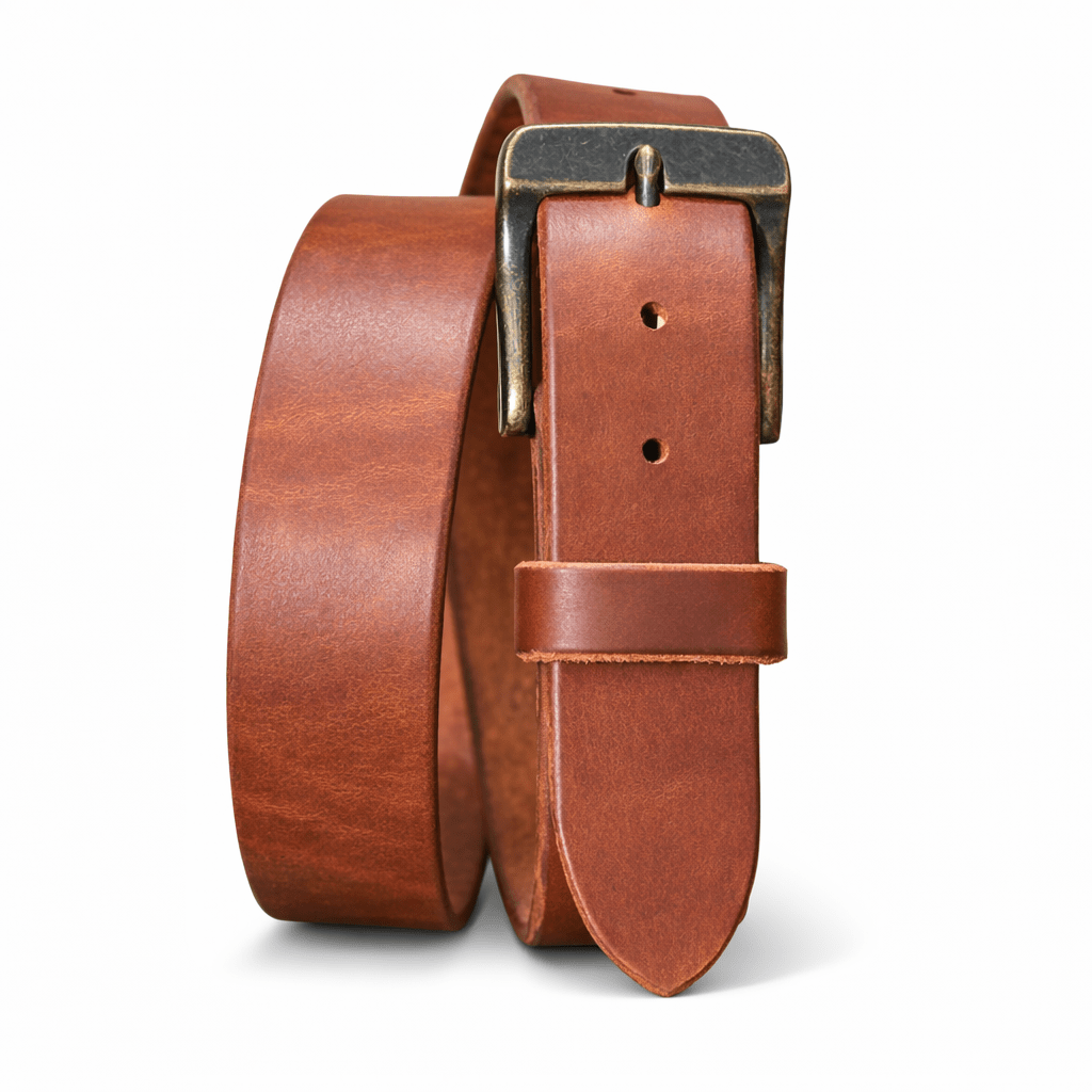 Harness Leather Belt 1.5"- Russet – 13–14oz Extra Thick - Made in USA - TheBeltShoppe.com