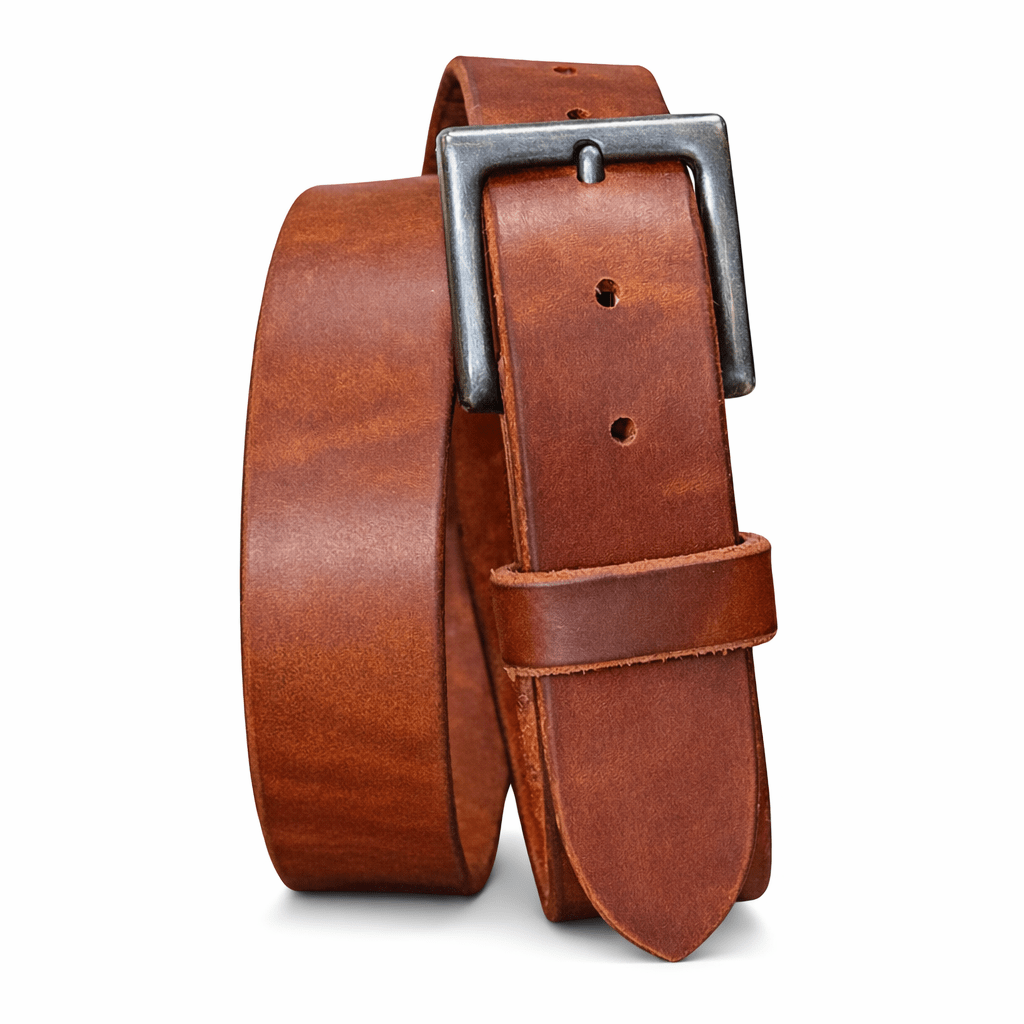 Harness Leather Belt 1.5"- Russet – 13–14oz Extra Thick - Made in USA - TheBeltShoppe.com
