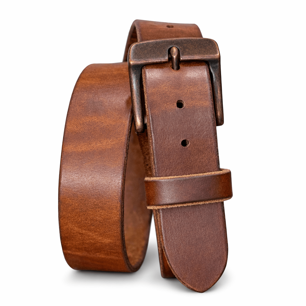 Harness Leather Belt 1.5"- Russet – 13–14oz Extra Thick - Made in USA - TheBeltShoppe.com