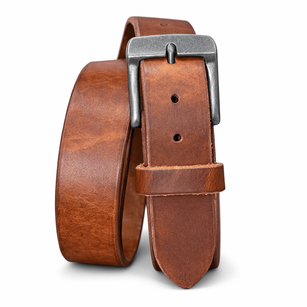 Harness Leather Belt 1.5"- Russet – 13–14oz Extra Thick - Made in USA - TheBeltShoppe.com
