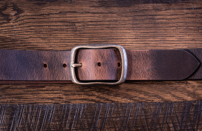Rectangular belt buckle hardware for casual and dress leather belts