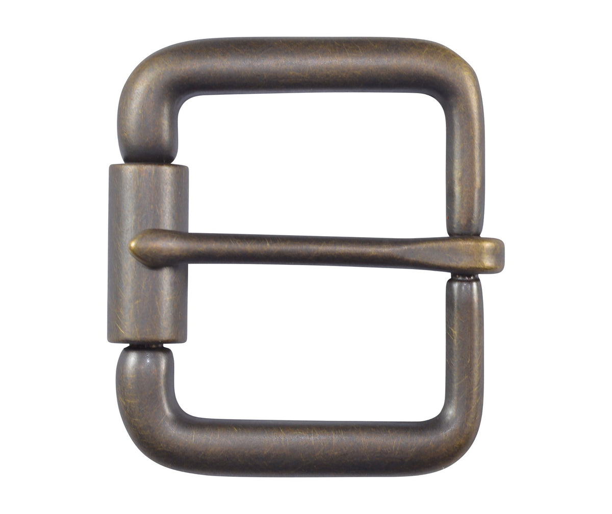TBS - P3456B - Antique Brass Roller Buckle for 1.5" or 38mm Belts - TheBeltShoppe.com