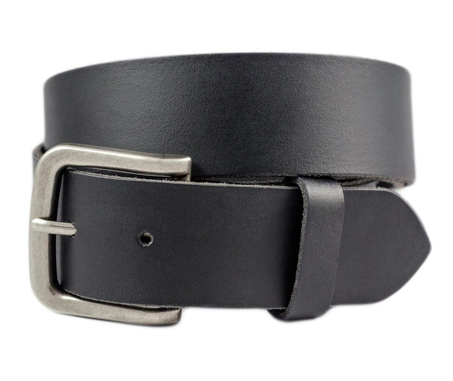 Full Grain Buffalo Solid Leather Belt - Black - TBS3100-001