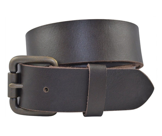 Full Grain Solid Cowhide Leather Belt - Brown - TBS3245-200