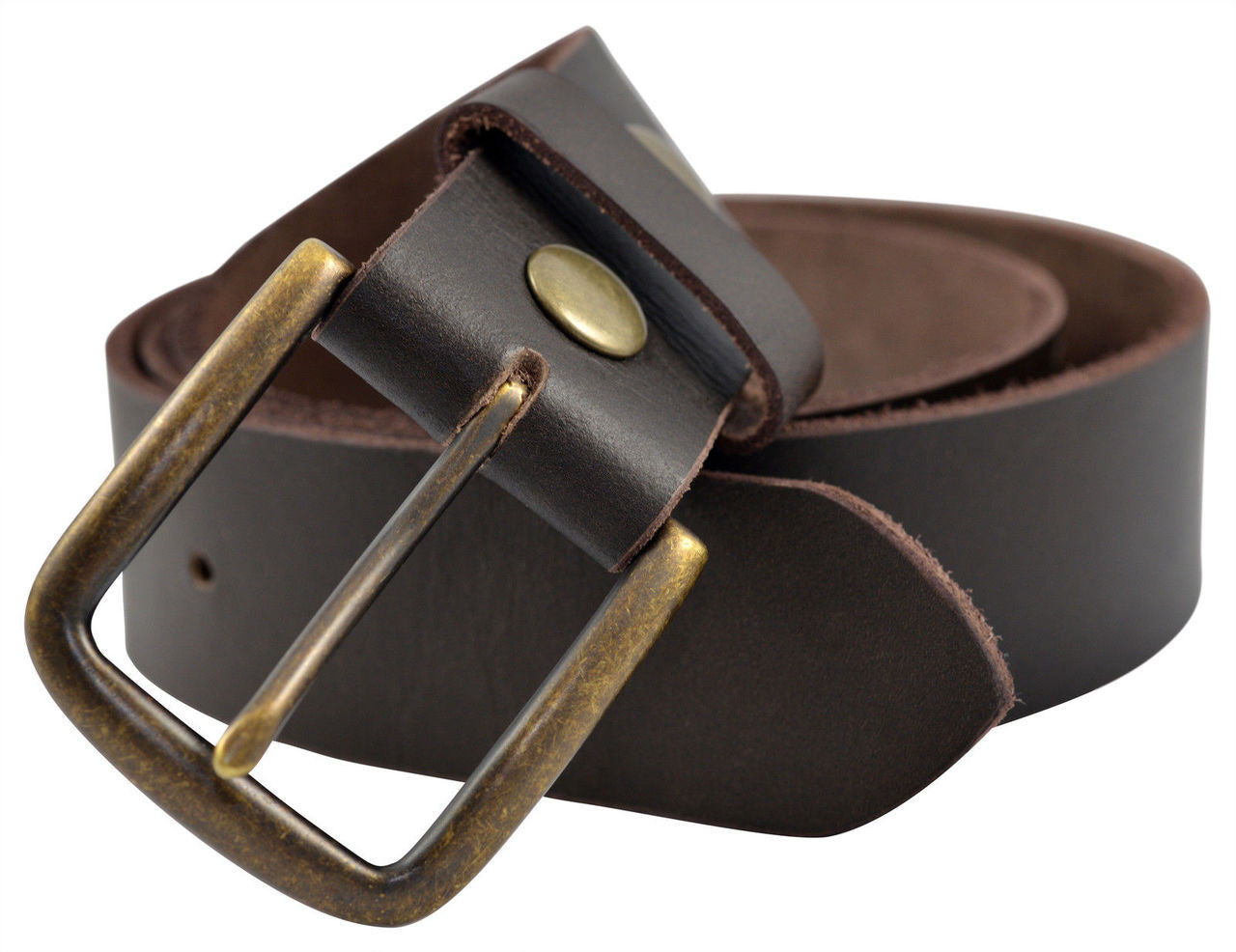 Full Grain Solid Cowhide Leather Belt - Brown - TBS3255-200
