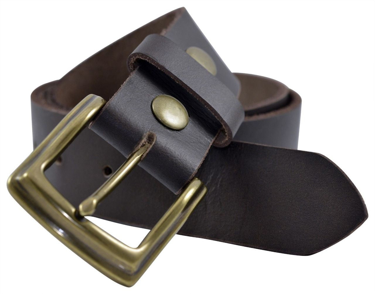 Full Grain Solid Cowhide Leather Belt - Brown - TBS3260-200