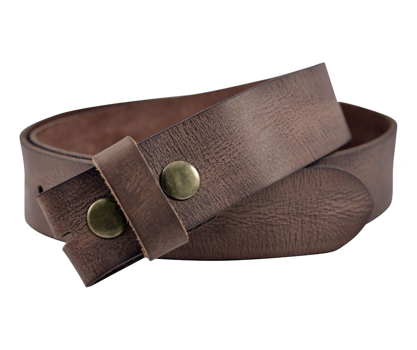 Vintage Full Grain Buffalo Leather Belt Strap - Brown