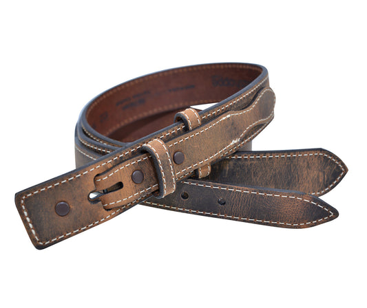 Full Grain Harness Leather Ranger Belt Strap - Made in USA - Brown