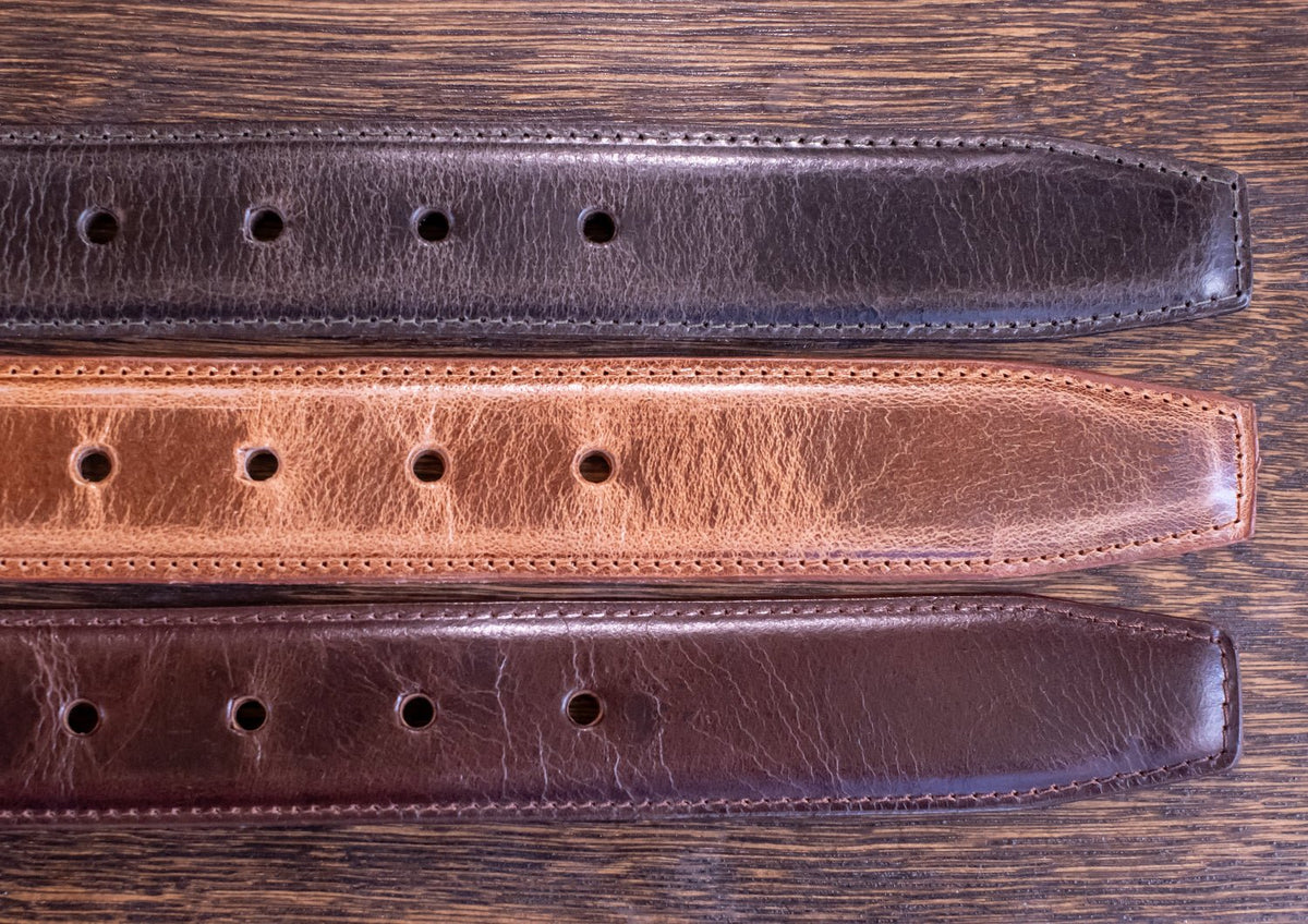 The Boulder: Glazed Crunch Finish Buffalo Leather Dress Belt - 1.25" - TheBeltShoppe.com