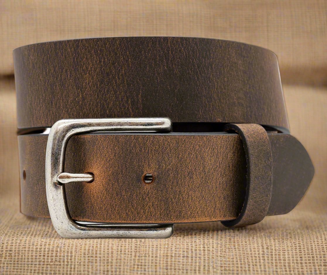 The Breckenridge: Full Grain Buffalo Leather Crazy Horse Finish Belt - 1.5" - TheBeltShoppe.com