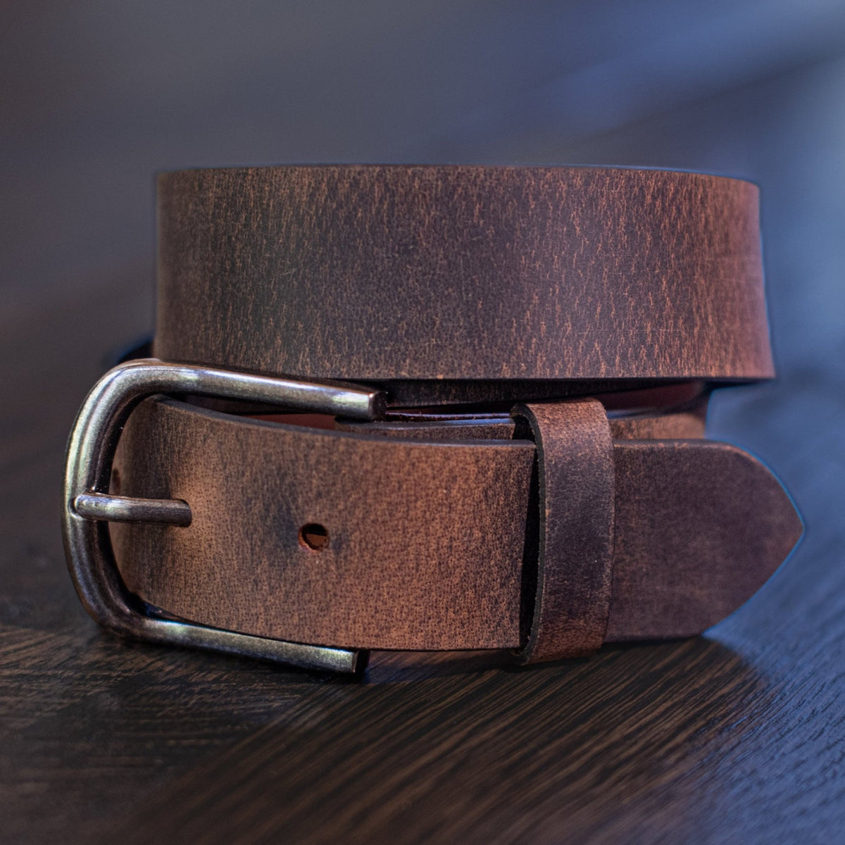 The Breckenridge: Full Grain Buffalo Leather Crazy Horse Finish Belt - 1.5" - TheBeltShoppe.com