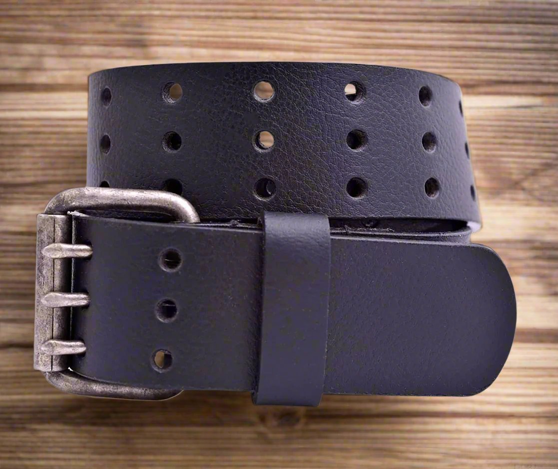 The Bronco: Triple Prong Buffalo Leather Belt - 1.75" - TheBeltShoppe.com