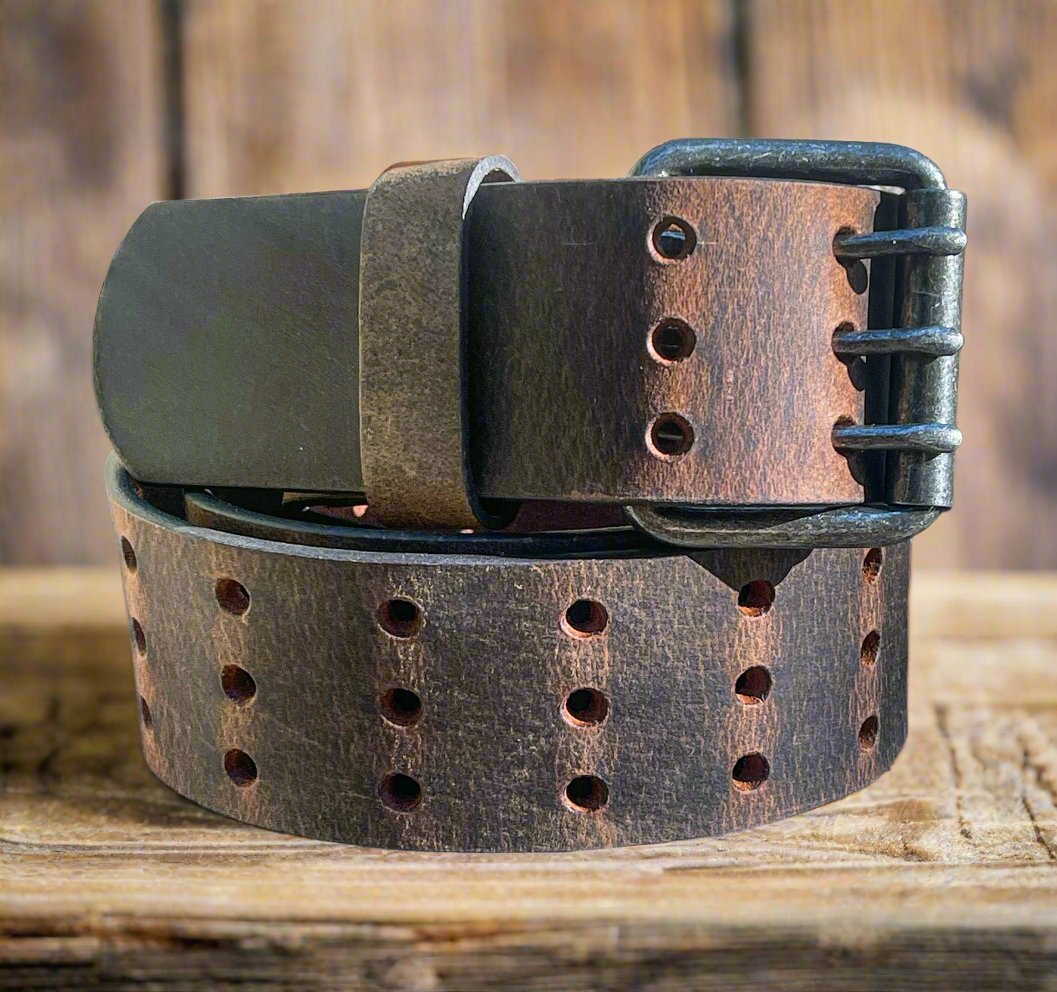 The Bronco: Triple Prong Buffalo Leather Belt - 1.75" - TheBeltShoppe.com