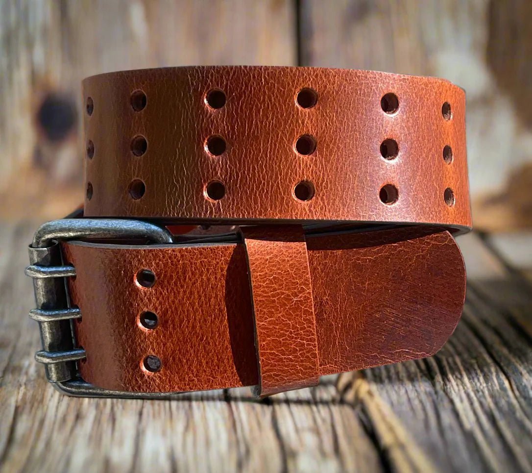 The Bronco: Triple Prong Buffalo Leather Belt - 1.75" - TheBeltShoppe.com