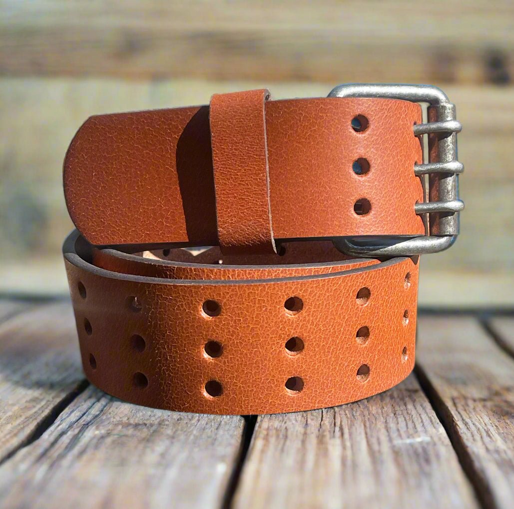 The Bronco: Triple Prong Buffalo Leather Belt - 1.75" - TheBeltShoppe.com